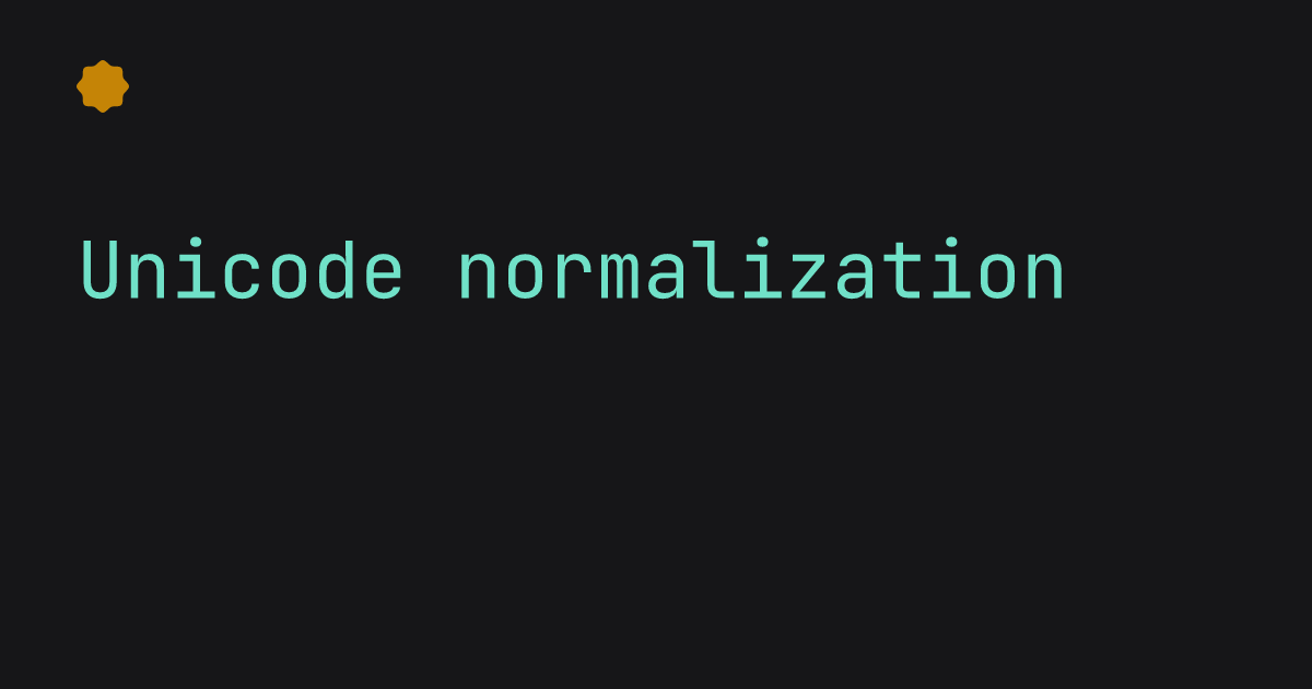 Unicode normalization